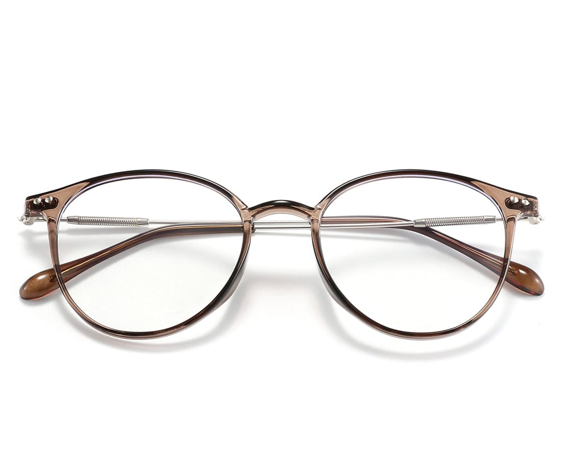 CheRing Brown Unisex Round Reading glasses AH90045